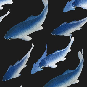 Koi Fish 2 - Large - Blue and Black