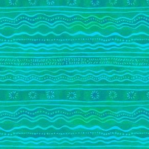 Artistic Green Mermaid Waves