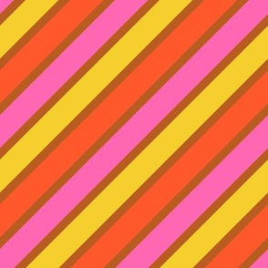 Mod Diagonal Stripe in Pumpkin Rainbow