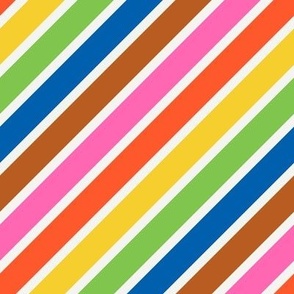 Mod Diagonal Stripe in Piccadilly Rainbow Light