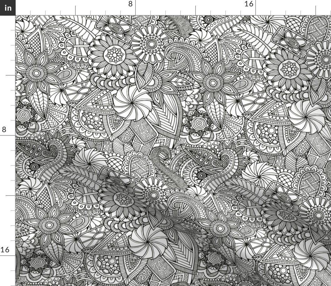 Doodle mania - black and white