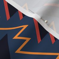 Lightning bolt cartoon zigzag geometric navy Wallpaper
