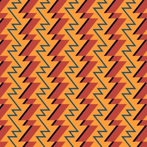 Lightning bolt cartoon zigzag geometric deep yellow Wallpaper