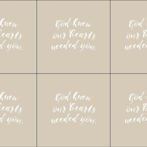 6 loveys: linen // god knew our hearts needed you
