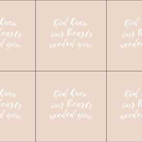 6 loveys: blush // god knew our hearts needed you