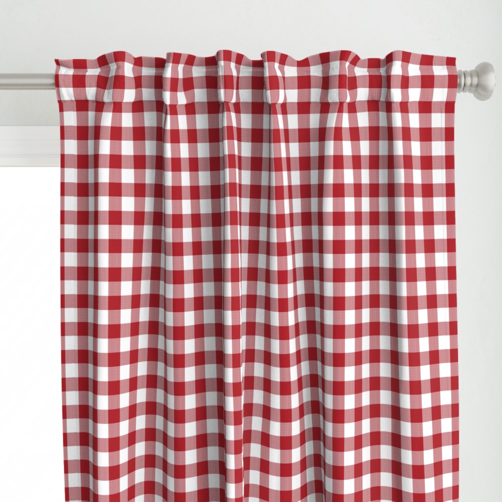 1" Woven Buffalo Check - Red and White (buffalo plaid, red and white plaid, buffalo check, faux woven texture, christmas, red, cardinal, ruby, winter, one inch scale)