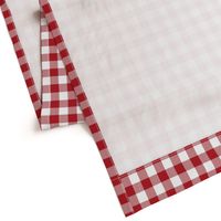 1" Woven Buffalo Check - Red and White (buffalo plaid, red and white plaid, buffalo check, faux woven texture, christmas, red, cardinal, ruby, winter, one inch scale)