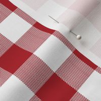 1" Woven Buffalo Check - Red and White (buffalo plaid, red and white plaid, buffalo check, faux woven texture, christmas, red, cardinal, ruby, winter, one inch scale)