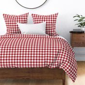 1" Woven Buffalo Check - Red and White (buffalo plaid, red and white plaid, buffalo check, faux woven texture, christmas, red, cardinal, ruby, winter, one inch scale)