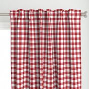 1" Woven Buffalo Check - Red and White (buffalo plaid, red and white plaid, buffalo check, faux woven texture, christmas, red, cardinal, ruby, winter, one inch scale)