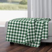 1" Woven Buffalo Check - Green and White (buffalo plaid, green and white plaid, buffalo check, faux woven texture, hunter green, sports, christmas, forest green, emerald, pine, boy, one inch scale)