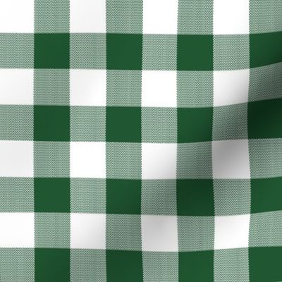 1" Woven Buffalo Check - Green and White (buffalo plaid, green and white plaid, buffalo check, faux woven texture, hunter green, sports, christmas, forest green, emerald, pine, boy, one inch scale)