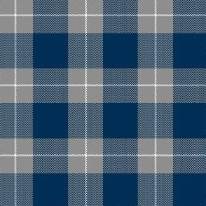 1" Woven Buffalo Check w Window Pane Check - Blue and Gray with White (buffalo plaid, blue and gray plaid, buffalo check, faux woven texture, navy blue, blue and grey, boy, winter, one  inch scale)