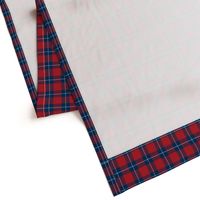 1" Woven Buffalo Check w Window Pane Check - Blue and Red with White (buffalo plaid, red white and blue plaid, buffalo check, faux woven texture, patriotic, america, USA, one inch scale)