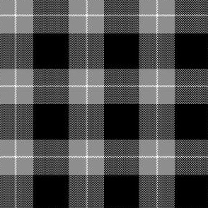 1" Woven Buffalo Check w Window Pane Check - Black and Gray with White (buffalo plaid, black and white plaid, buffalo check, faux woven texture, monochrome, grey, outdoors, lumberjack, winter, flannel, one inch scale)