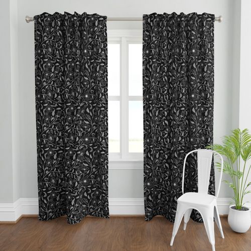 Black night floral pattern