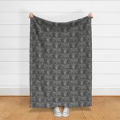 Gothic Lace - Skulls - grey on grey