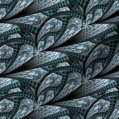 fractal leaves - blue/mint