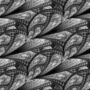fractal leaves - black and white