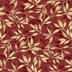 Warm Autumn Leaves - reds and pale yellow 