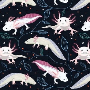 Pattern with Axolotls