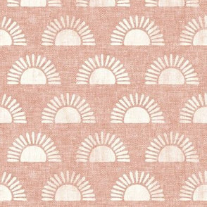 (small scale) sunshine - block print boho sun print - dusty pink - LAD20