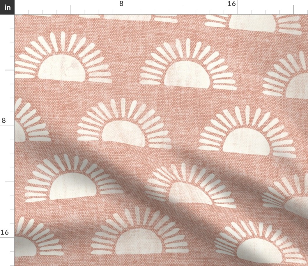 sunshine - block print boho sun print - dusty pink - LAD20