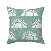 sunshine - block print boho sun print - dusty blue  - LAD20