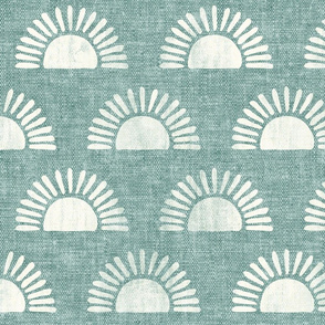 sunshine - block print boho sun print - dusty blue  - LAD20