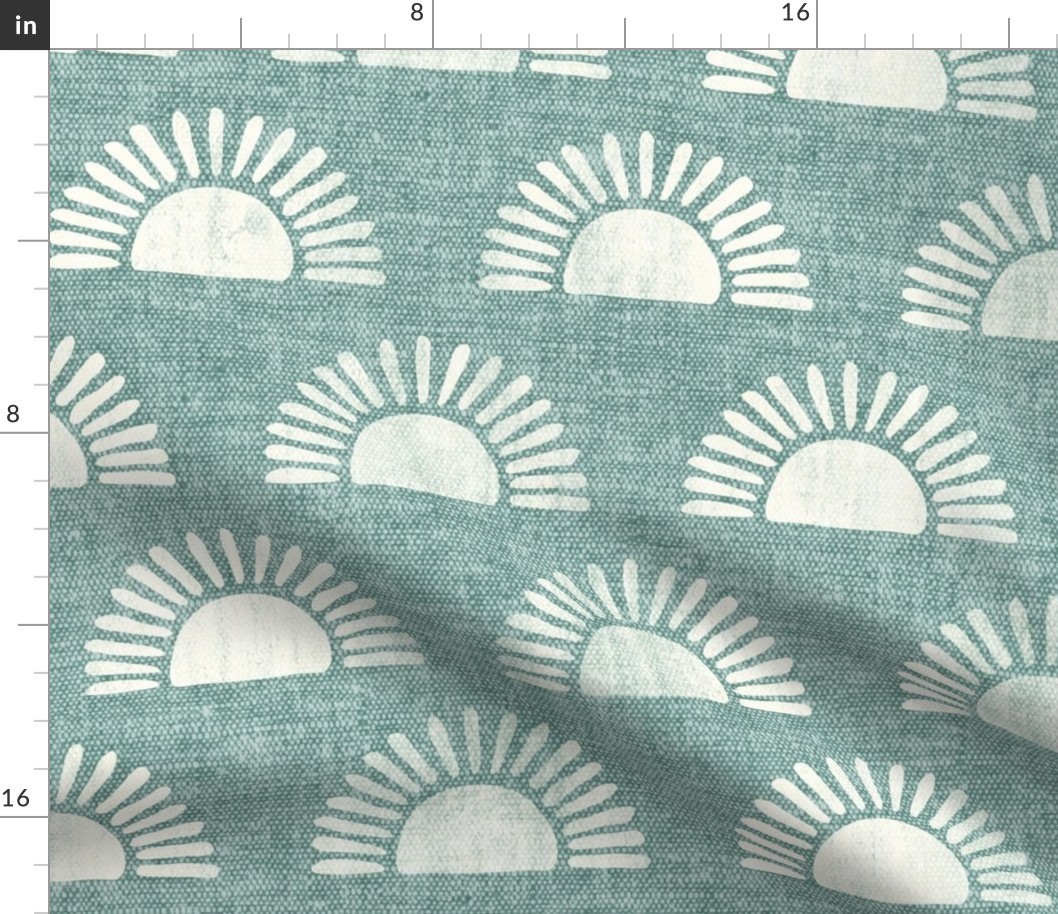 sunshine - block print boho sun print - dusty blue  - LAD20