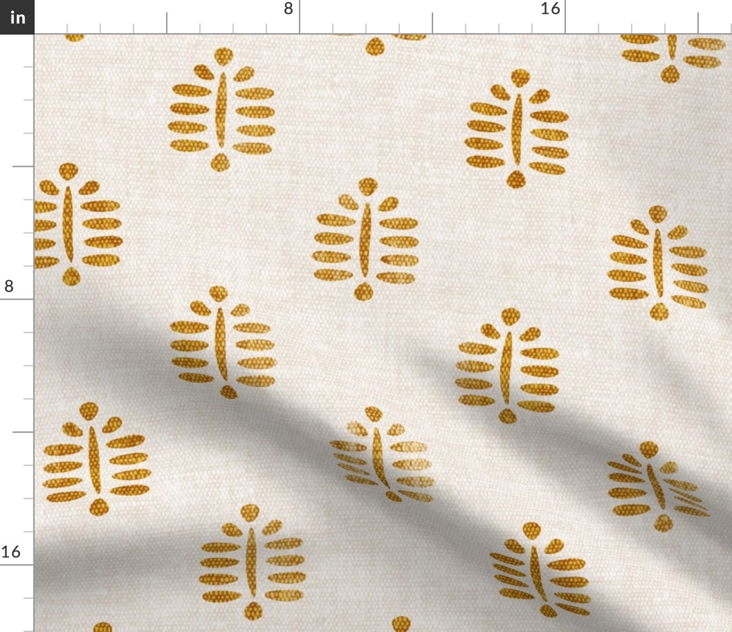 block print fern in golden - LAD20