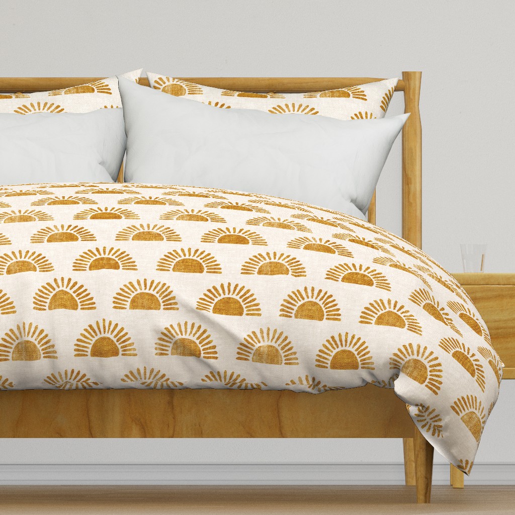 sunshine - block print boho sun print - golden - LAD20