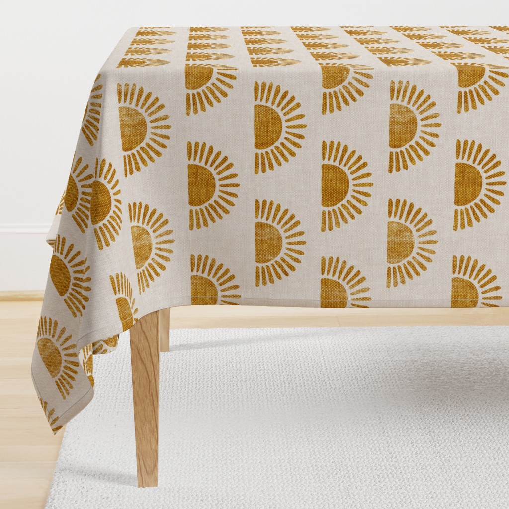 sunshine - block print boho sun print - golden - LAD20