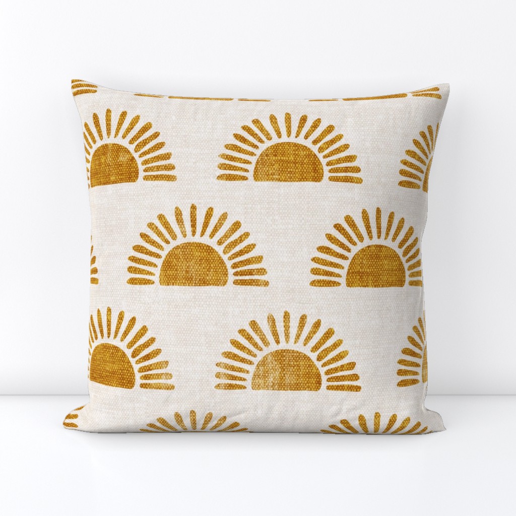 sunshine - block print boho sun print - golden - LAD20