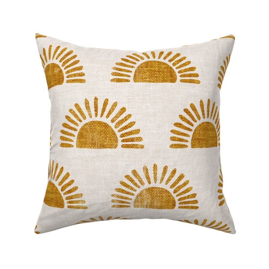 sunshine - block print boho sun print - Fabric | Spoonflower