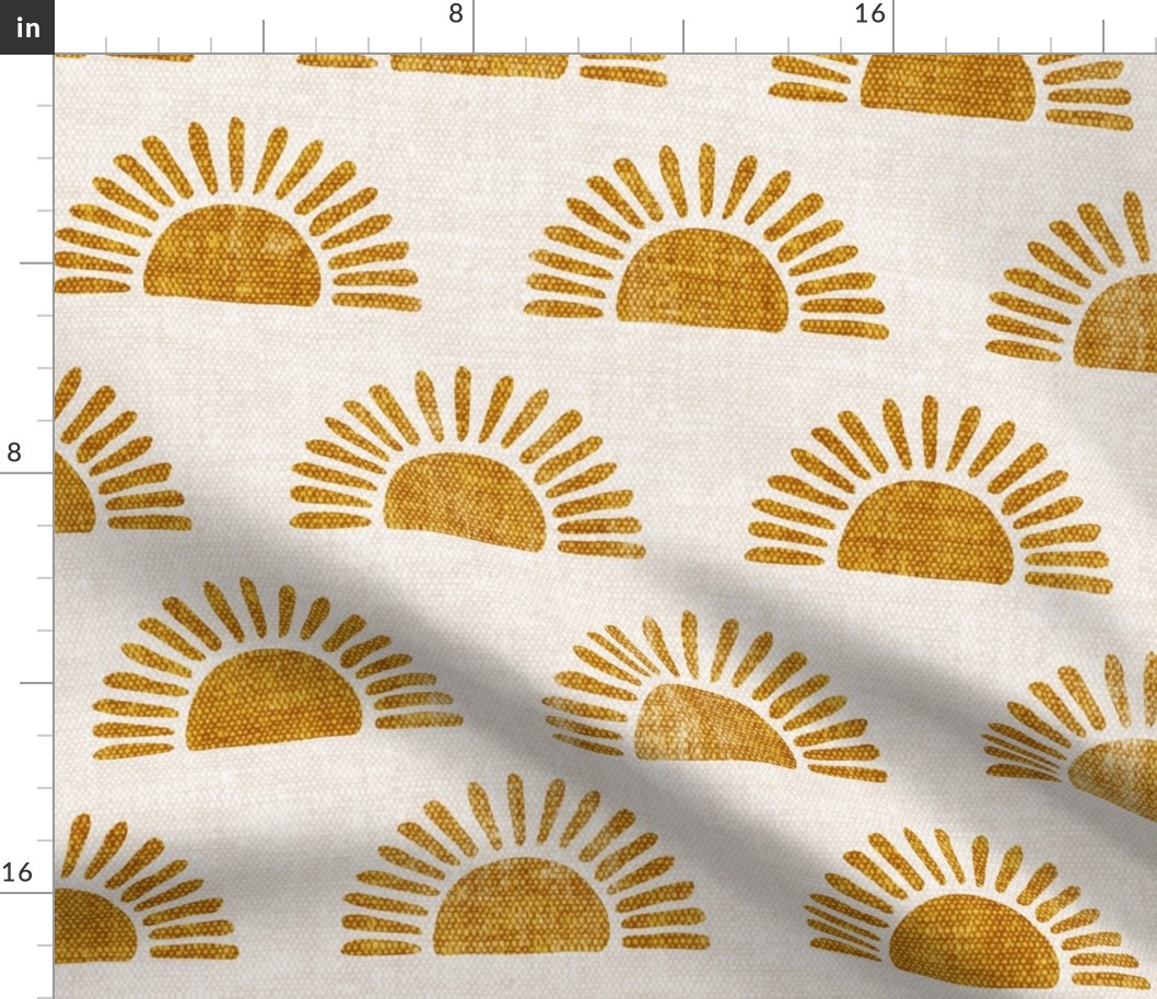 sunshine - block print boho sun print - golden - LAD20