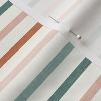 (small scale) skinny stripes - terra cotta & blue sunset - LAD20