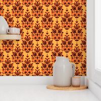 Halloween gold damask ikat