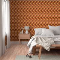 Halloween gold damask ikat