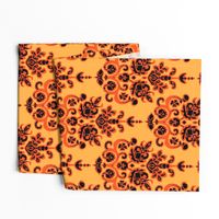 Halloween gold damask ikat