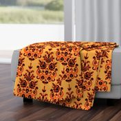 Halloween gold damask ikat