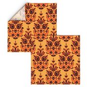 Halloween gold damask ikat