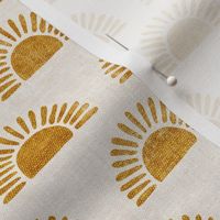 (small scale) sunshine - block print boho sun print - golden - LAD20