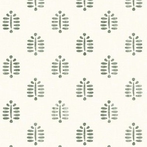 (small scale) fern - block print fern in sage - LAD20
