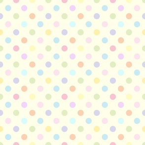 Pastel dots on yellow background