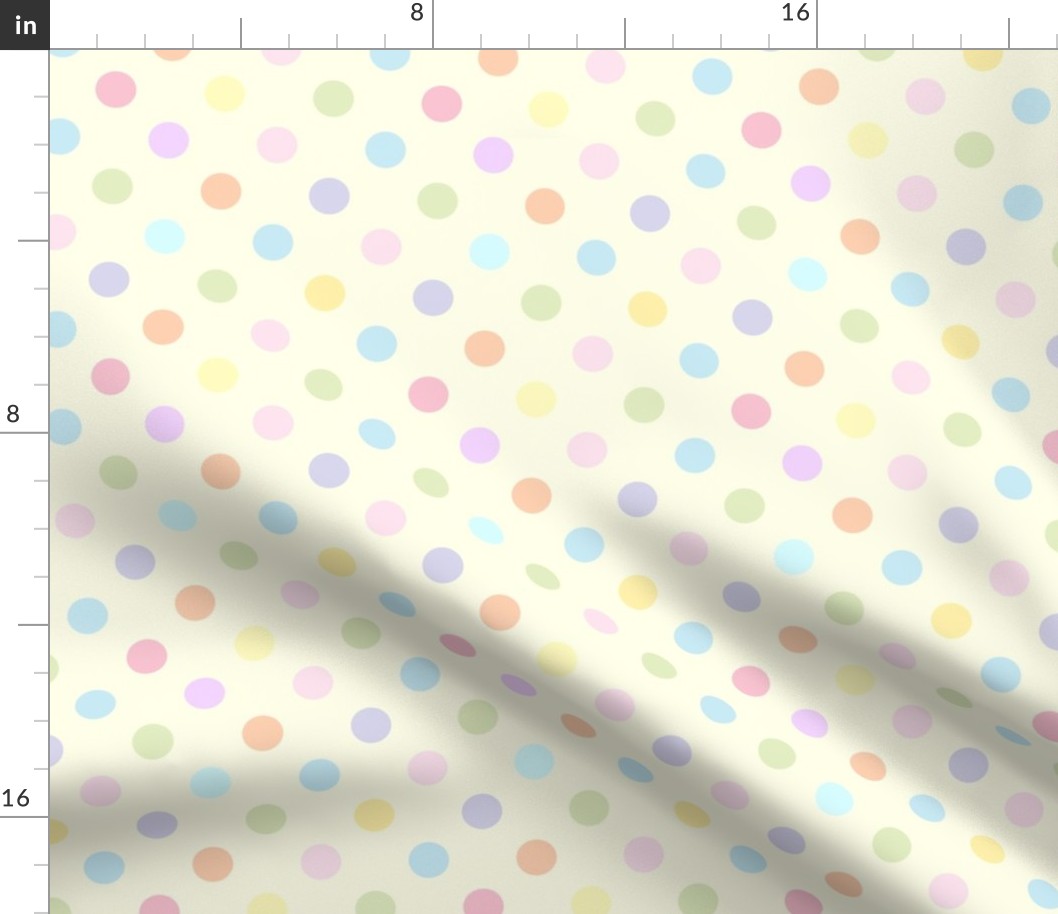 Pastel dots on yellow background