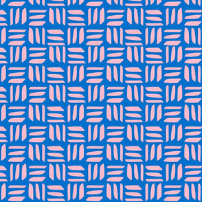 Soft Geometric Lines Pink on Blue 