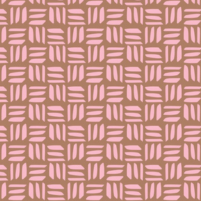 Soft Geometric Lines Pink on Brown 