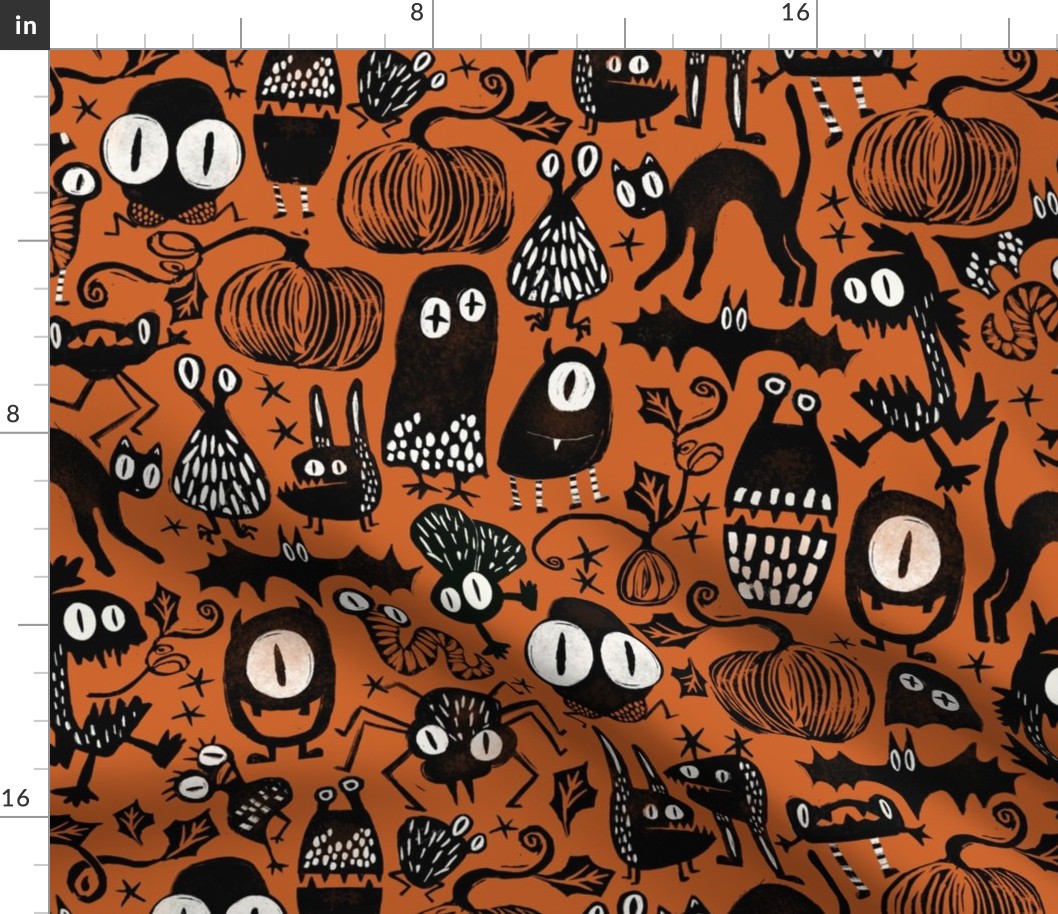 Gothic Halloween Monsters {orange}