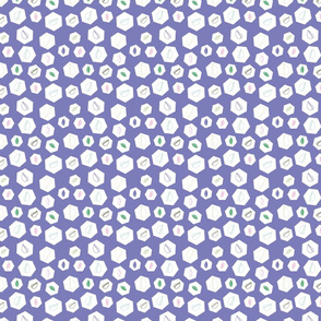 Purple leaves on hexagon pattern